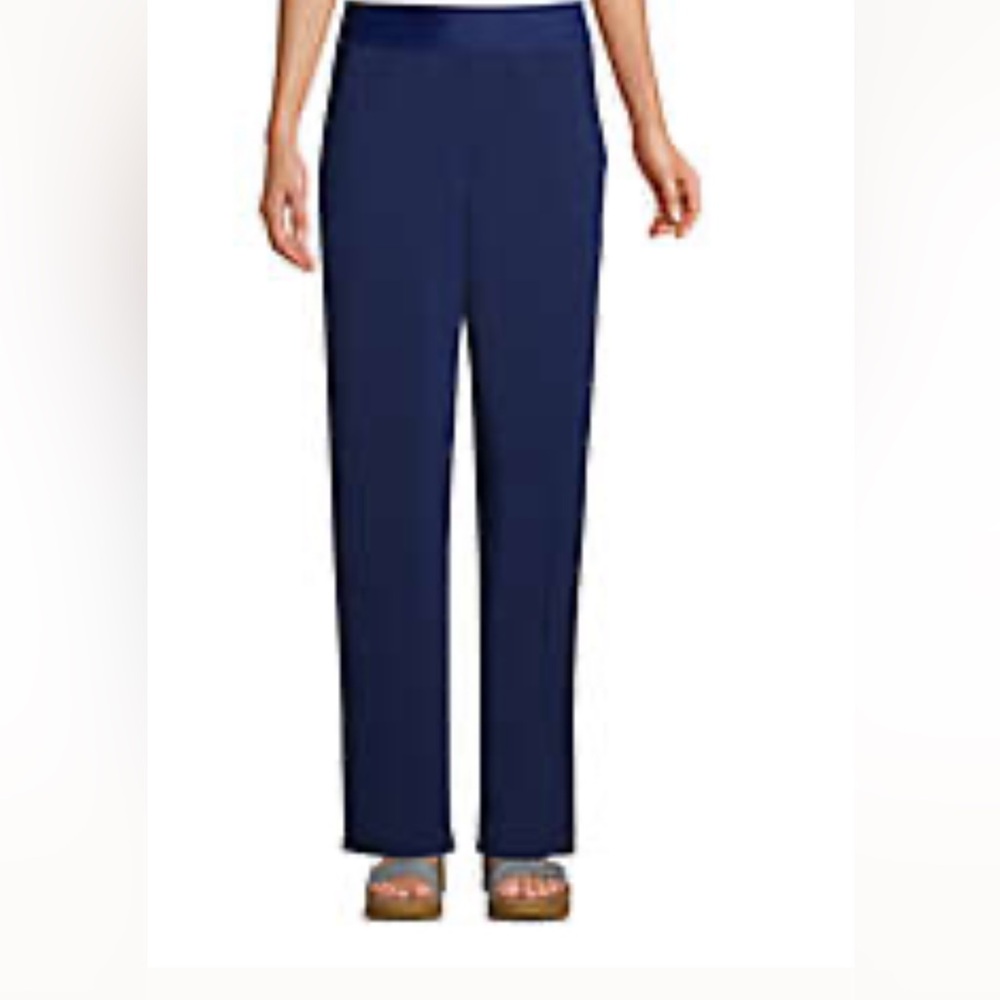 NWOT Petite Active Wide Leg Pants Pockets Navy